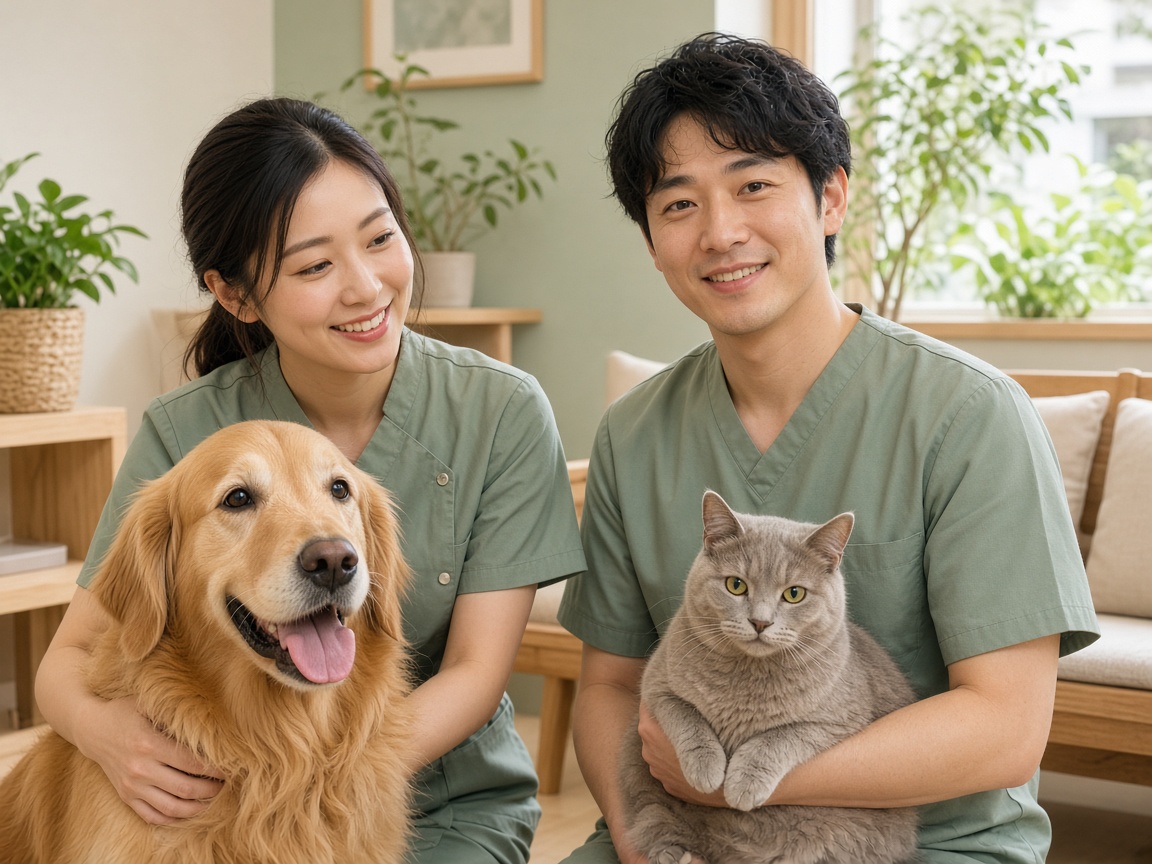 PettVitalのスタッフと犬・猫